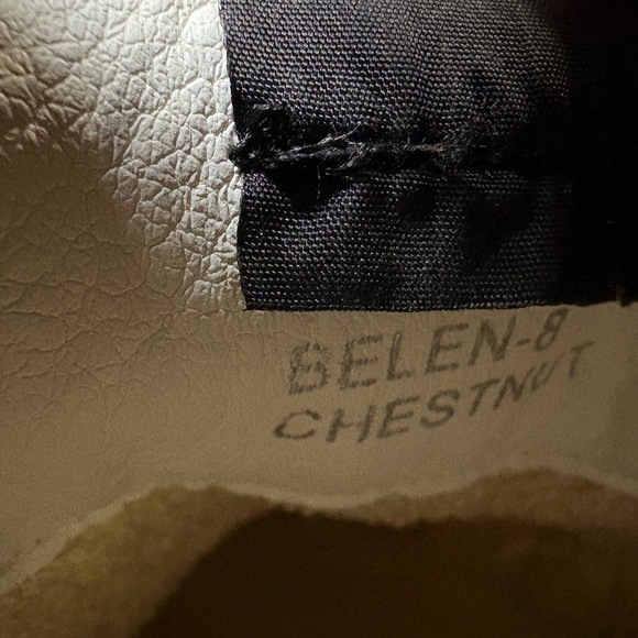 Vintage Havana Belen Chestnut Suede Sneakers w Faux Fur Trim and Gold Accents. 8 - Picture 12 of 15